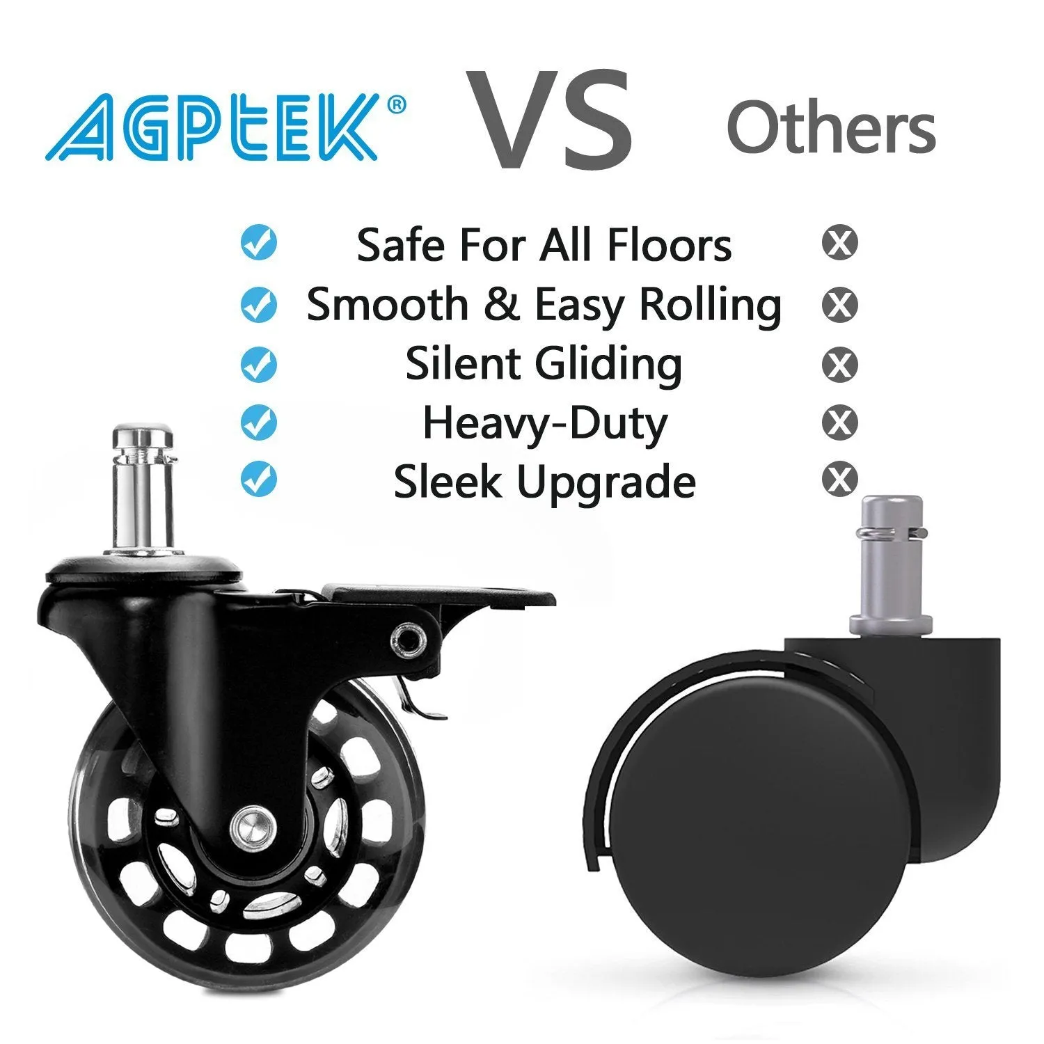 5-Pack: Replacement Office Chair Casters