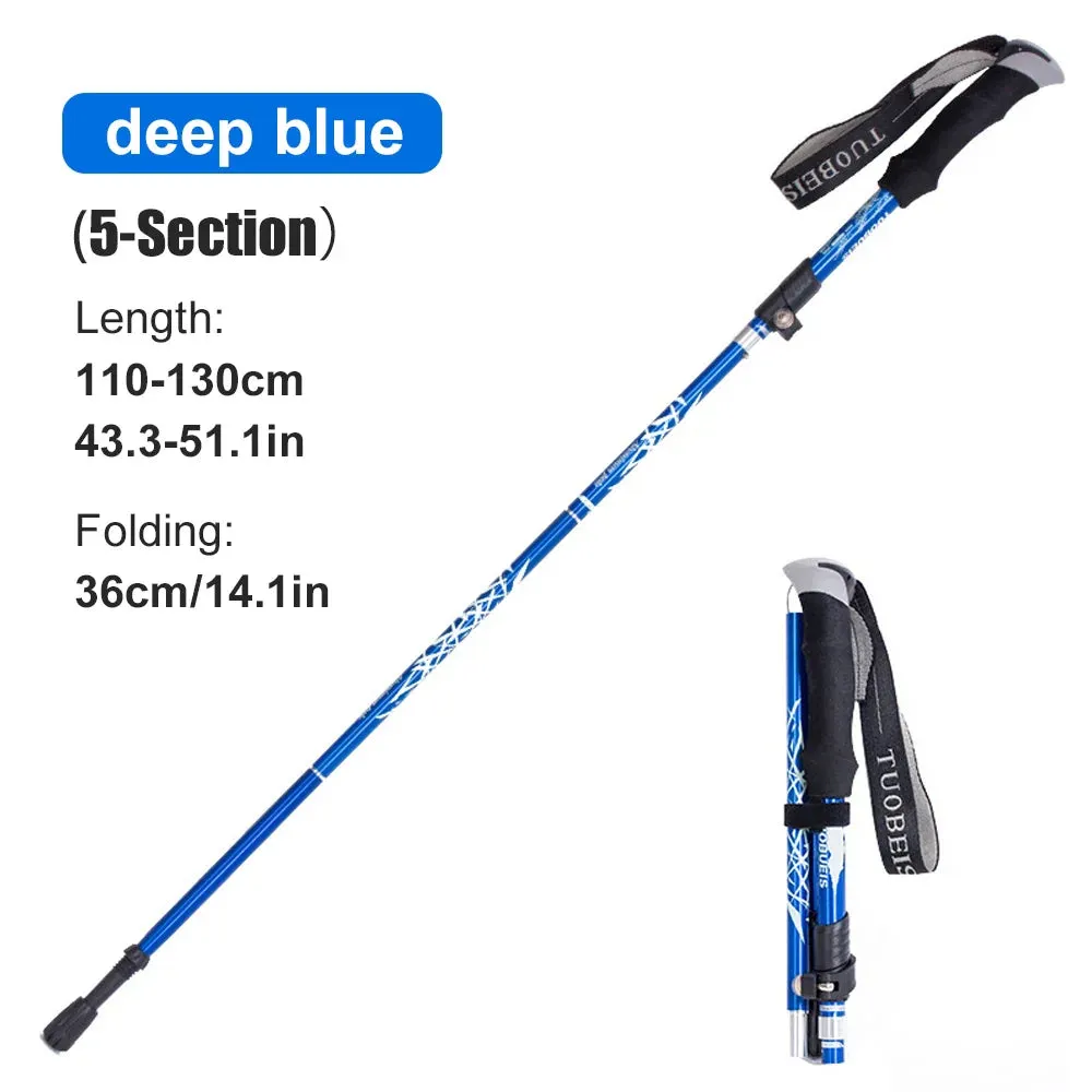 5-Section Foldable Trekking Pole with Foam Handle for Hiking & Walking