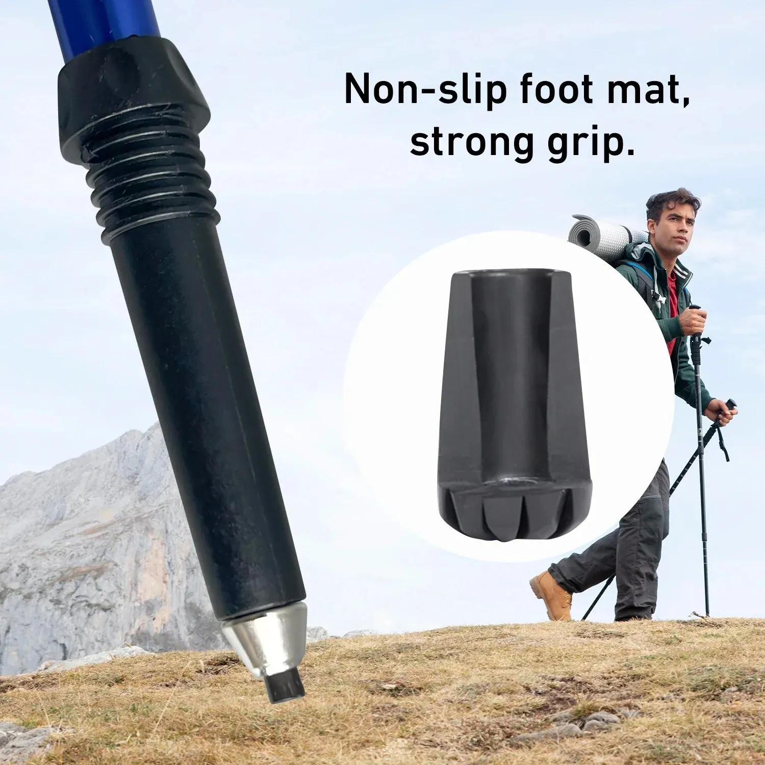 5-Section Foldable Trekking Pole with Foam Handle for Hiking & Walking