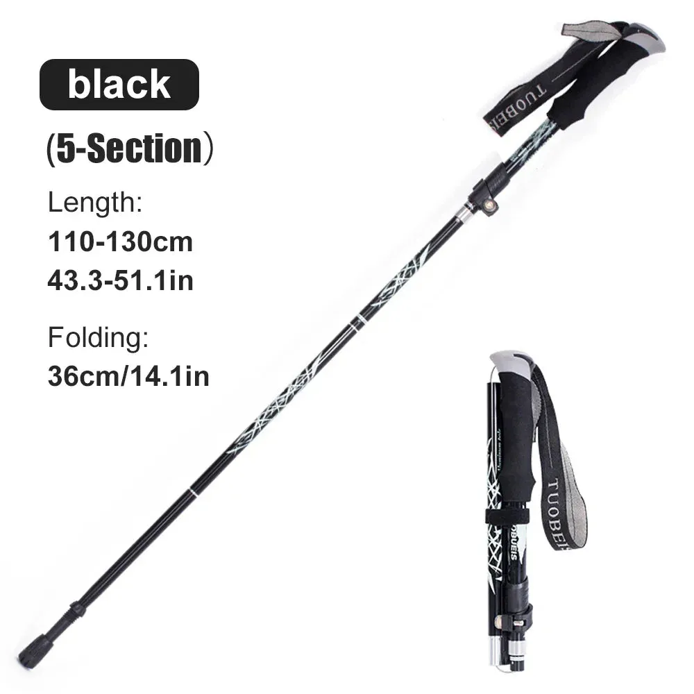 5-Section Foldable Trekking Pole with Foam Handle for Hiking & Walking