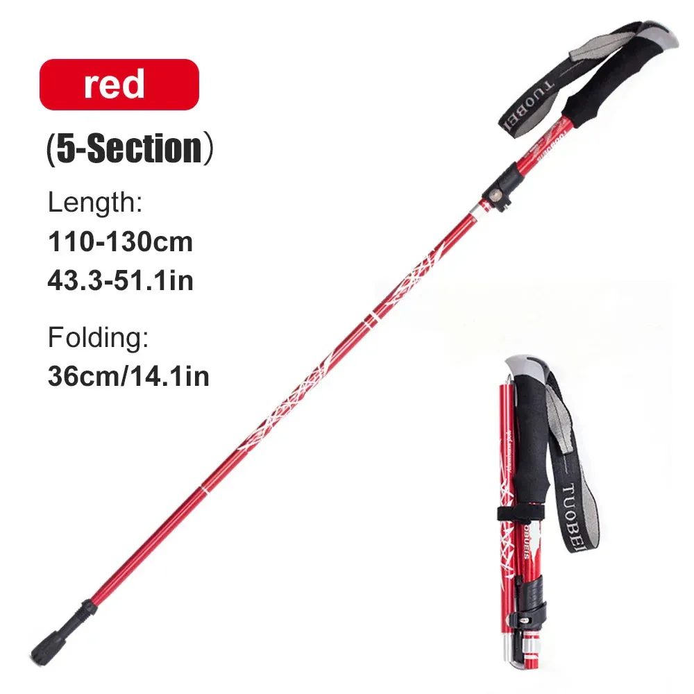 5-Section Foldable Trekking Pole with Foam Handle for Hiking & Walking