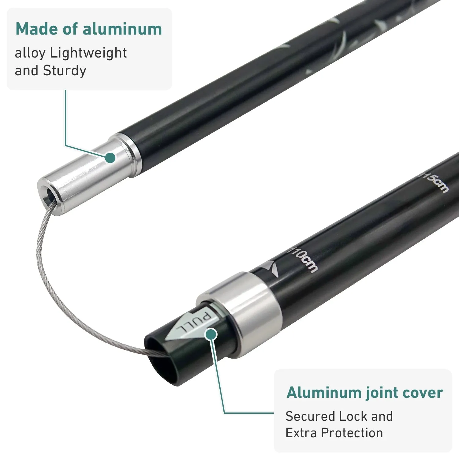 5-Section Portable Outdoor Fold Trekking Pole - Telescopic Hiking Stick with Foam Handle, Ideal for Nordic Walking, Camping, and Elderly
