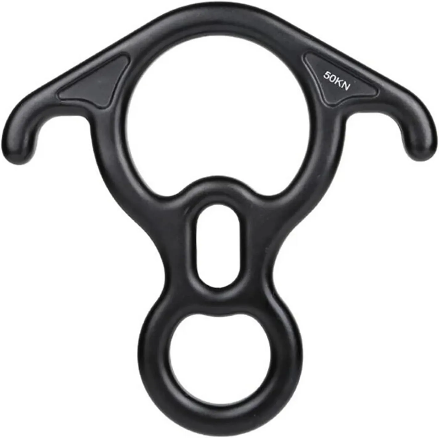 50KN Figure Aluminum Climb Figure 8 Descender Rigging Plate Rappel Gear for Rock Climbing(Black)