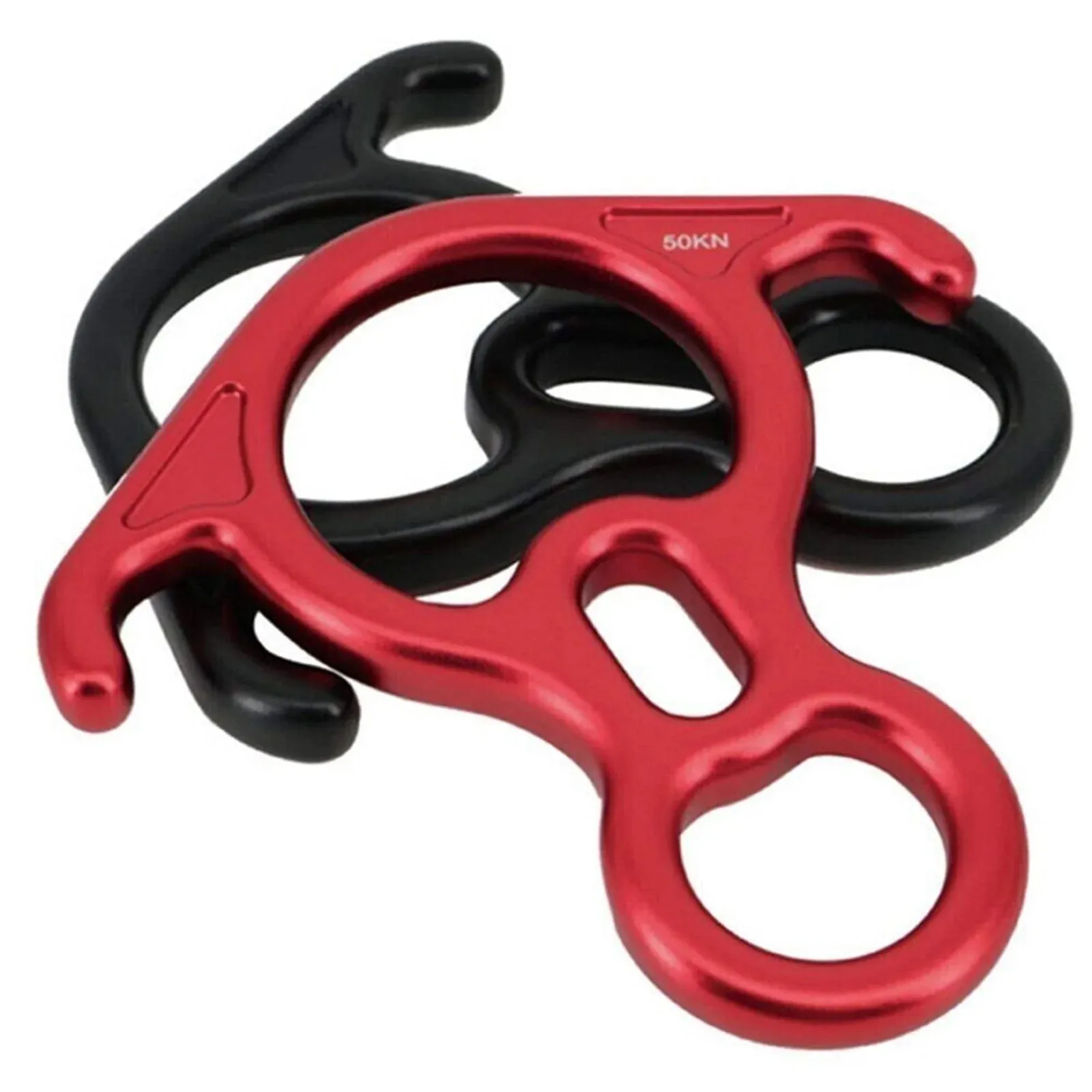 50KN Rescue Figure 8 Descender – Large Bent-Ear Belay Device for Rock Climbing and Peak Rescue