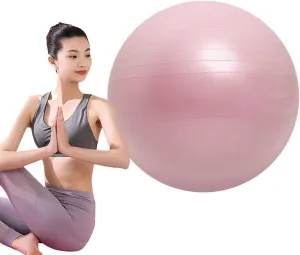 55cm Yoga Ball, Anti-Burst Heavy Duty Prenatal Birthing Extra Thick Quick Pump Included for Balance Stability Pregnancy Physical Therapy Quick Pump Included,Pink