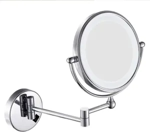 8-Inch Lighted Wall Mount Makeup Mirror, Makeup Mirror for Bathroom with Magnification, Two-Sided Extendable, 360 Degree Swivel, Hardwired, USB and Plug, for Girls (Color : 3X, Size : Hardwired)
