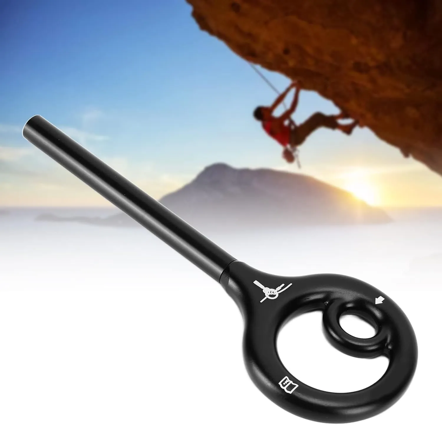 9-Shape Rescue Figure - Anti - Fall Rigging Descender Plate, Upgraded 150kg / 330.7 lb Capacity for Climbing, Outdoor Rock Climbing Descent Equipment