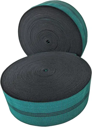 98 Ft Heavy Duty Elastic Webbing,2.75" Wide,Dark Green and Black，Chair，Sofa，Upholstery DIY，,Couch Seat Belt Replacement (98 Ft)