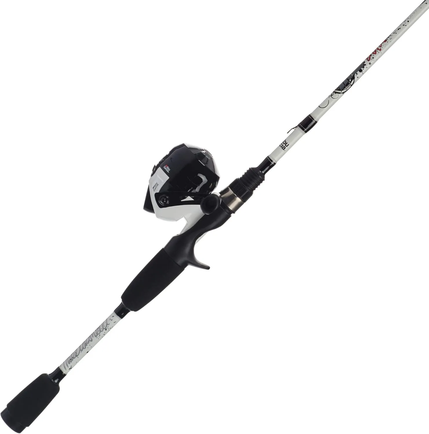 Abu Garcia 5’6" Ike Dude Youth Fishing Rod and Reel Spincast Combo, 2-Piece Rod, Size 6 Reel, Right Handle Position,White