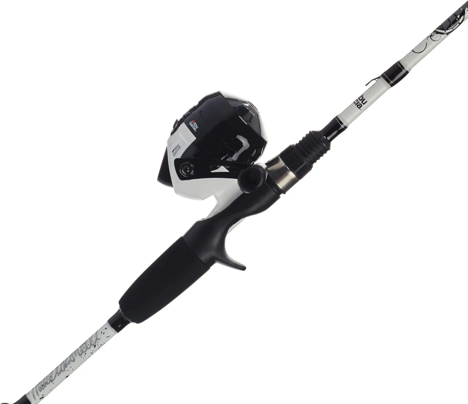 Abu Garcia 5’6" Ike Dude Youth Fishing Rod and Reel Spincast Combo, 2-Piece Rod, Size 6 Reel, Right Handle Position,White