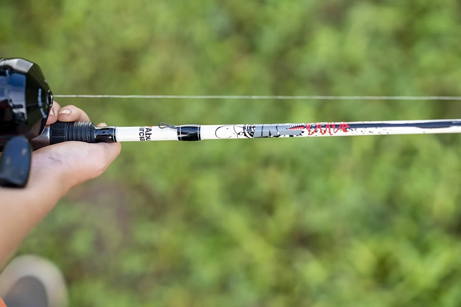 Abu Garcia 5’6" Ike Dude Youth Fishing Rod and Reel Spincast Combo, 2-Piece Rod, Size 6 Reel, Right Handle Position,White