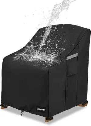 Adirondack Chair Cover 28 W x 31 D x 36 H inches,600D Heavy Duty Waterproof Outdoor Chair Covers,Patio Furniture Covers for Adirondack Chairs Black