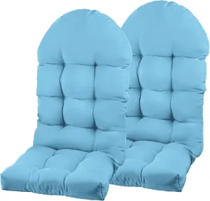 Adirondack Chair Cushion, Rocking Chair Cushion 44x19.4x4 inch, High Back Patio Cushions of Upper and Lower with Ties, Sunscreen and Fade-Resistant (Baltic Sea, 2)