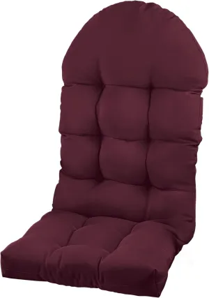 Adirondack Chair Cushion, Rocking Chair Cushion 44x19.4x4 inch, High Back Patio Cushions of Upper and Lower with Ties, Sunscreen and Fade-Resistant (Beaujolais, 1)