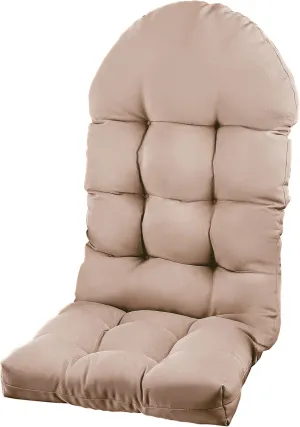 Adirondack Chair Cushion, Rocking Chair Cushion 44x19.4x4 inch, High Back Patio Cushions of Upper and Lower with Ties, Sunscreen and Fade-Resistant (Beige, 1)