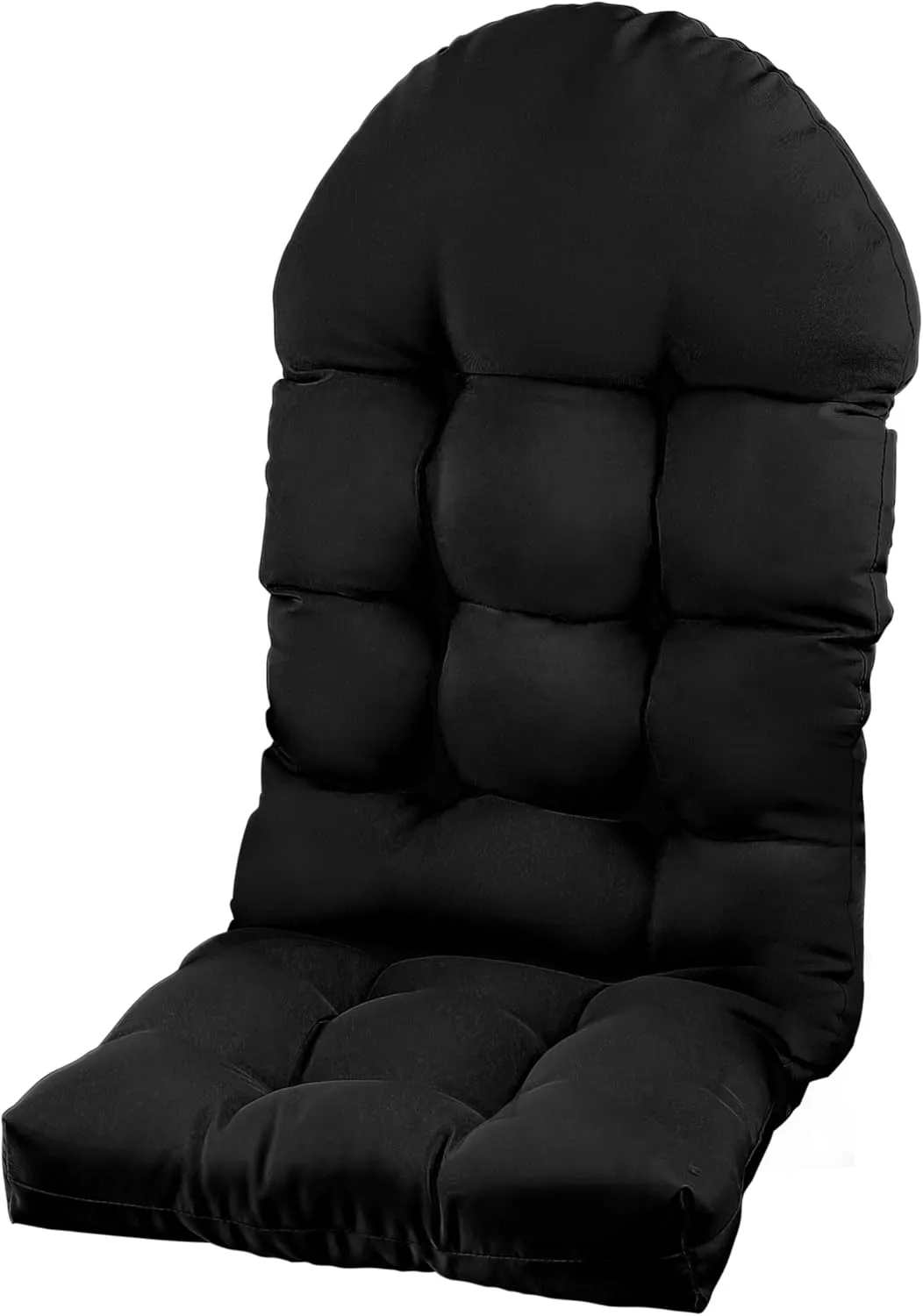 Adirondack Chair Cushion, Rocking Chair Cushion 44x19.4x4 inch, High Back Patio Cushions of Upper and Lower with Ties, Sunscreen and Fade-Resistant (Black, 1)