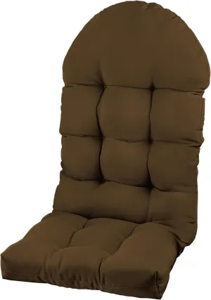 Adirondack Chair Cushion, Rocking Chair Cushion 44x19.4x4 inch, High Back Patio Cushions of Upper and Lower with Ties, Sunscreen and Fade-Resistant (Brown, 1)
