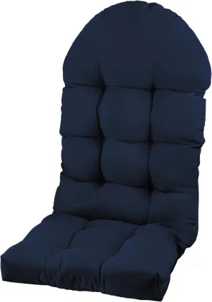 Adirondack Chair Cushion, Rocking Chair Cushion 44x19.4x4 inch, High Back Patio Cushions of Upper and Lower with Ties, Sunscreen and Fade-Resistant (Dark Blue, 1)
