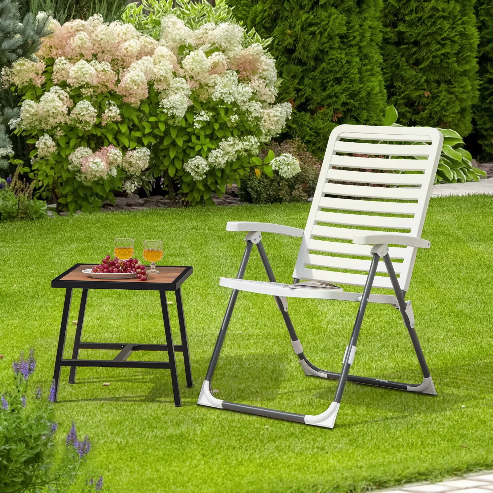 Adjustable Reclining Folding Chair with 7 Level Backrest 1