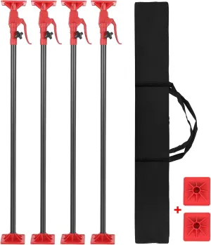 Adjustable Support Pole, 45"-114" Cabinet Jack Support Pole 3rd Hand Support Pole with 154 Lbs Capacity for Installing Cabinet, Drywall Jack, Cargo Bars with 4-Pack