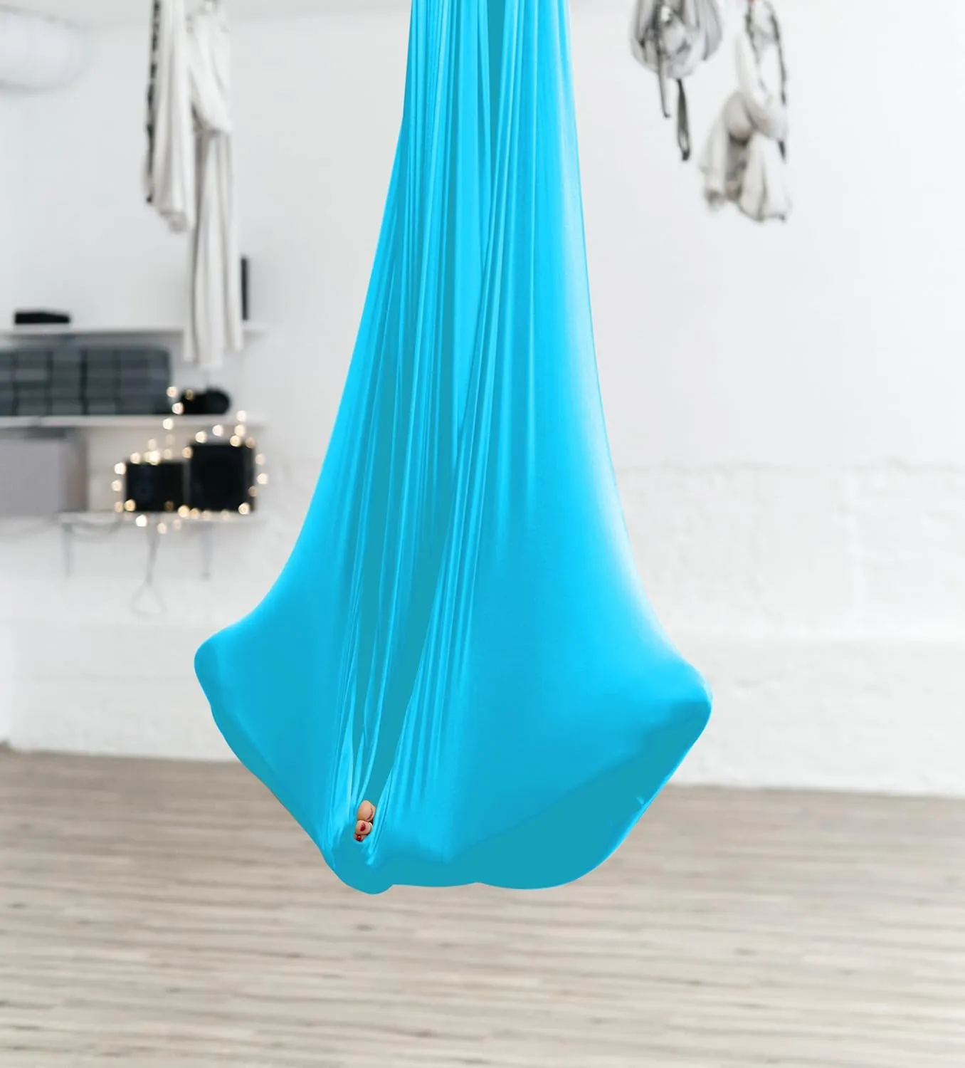 Aerial Silks Set, Premium Ariel Yoga Hammock 9 Yards Aerial Silk, Low-Stretch Fabric, Yoga Starter Kit for Home, Aerial Rig for All Skill Levels - All Hardware Included