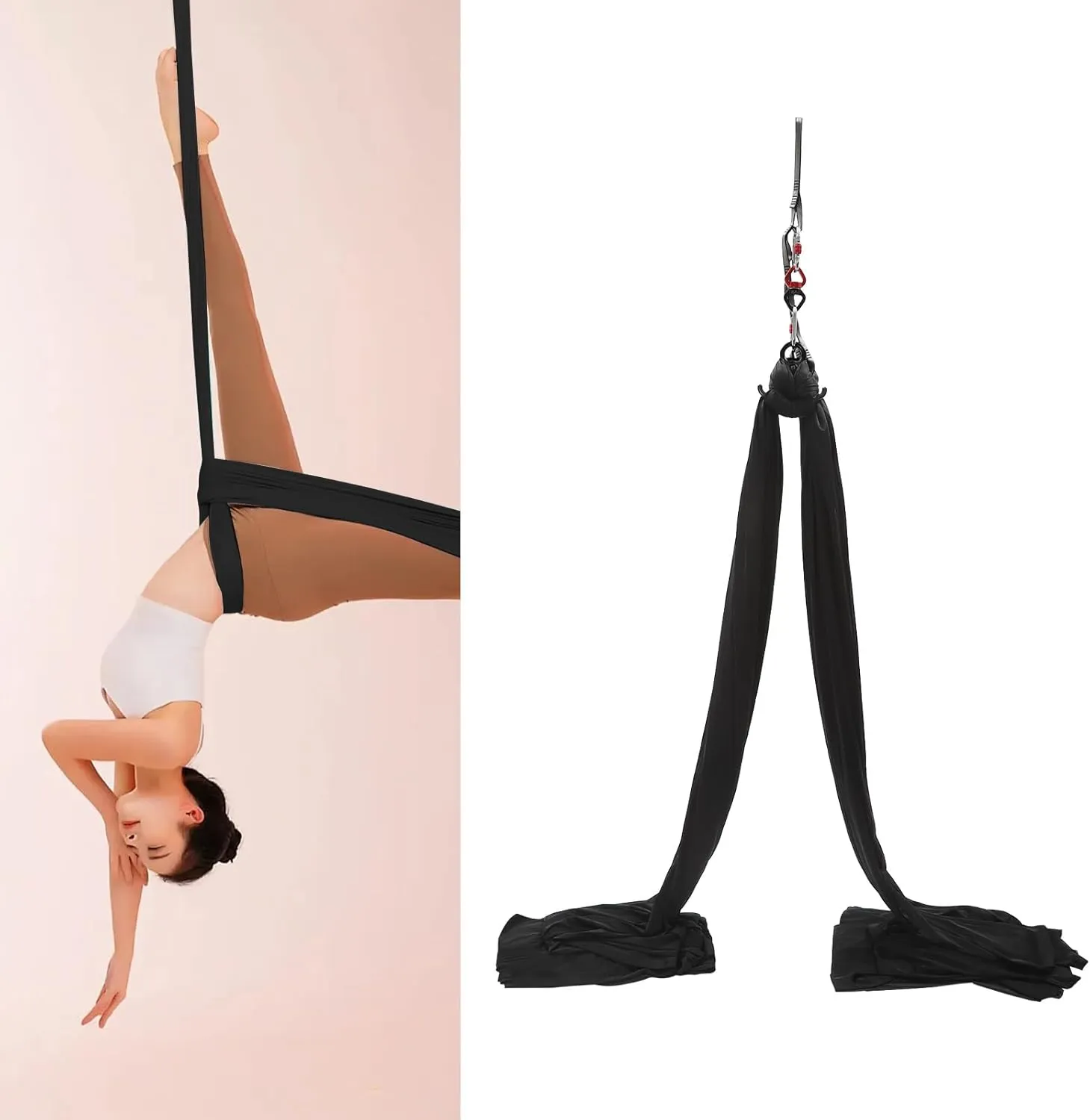 Aerial Yoga Practice Aerial Silks Low Stretch Polyester Strap Yoga Trapeze Inversion Equipment Hammock Practice Kit Yoga Practice Rooms Gyms Dance Studios Aerial Dance Performances Set