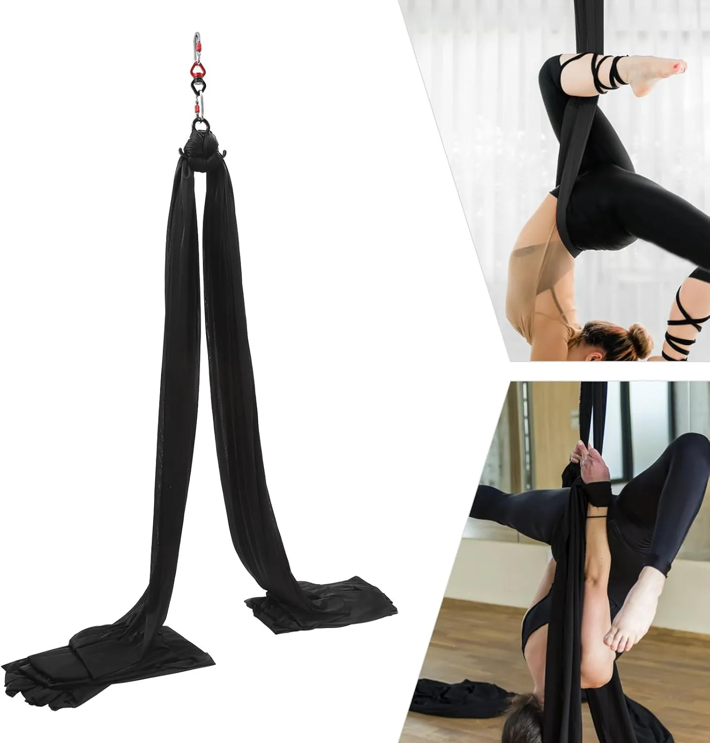 Aerial Yoga Practice Aerial Silks Low Stretch Polyester Strap Yoga Trapeze Inversion Equipment Hammock Practice Kit Yoga Practice Rooms Gyms Dance Studios Aerial Dance Performances Set