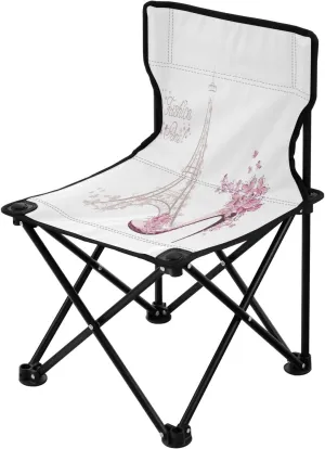 ALAZA High Heeled Shoes Eiffel Tower Paris Camping Chair Portable Folding Chairs for Beach Picnic Supports up to 220lbs