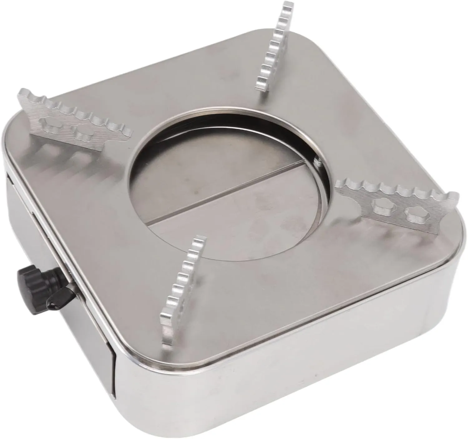 Alcohol Stove, Stainless Steel One Piece Design Burner Drawer Structure with Stable Support Alcohol Stove Burner for Camping, Hiking, Picnic