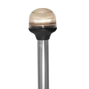 All-Around Fold-Down Incandescent Anti-Glare Lens Light - 20" Aluminum Pole - 12V - Horizontal Composite Base