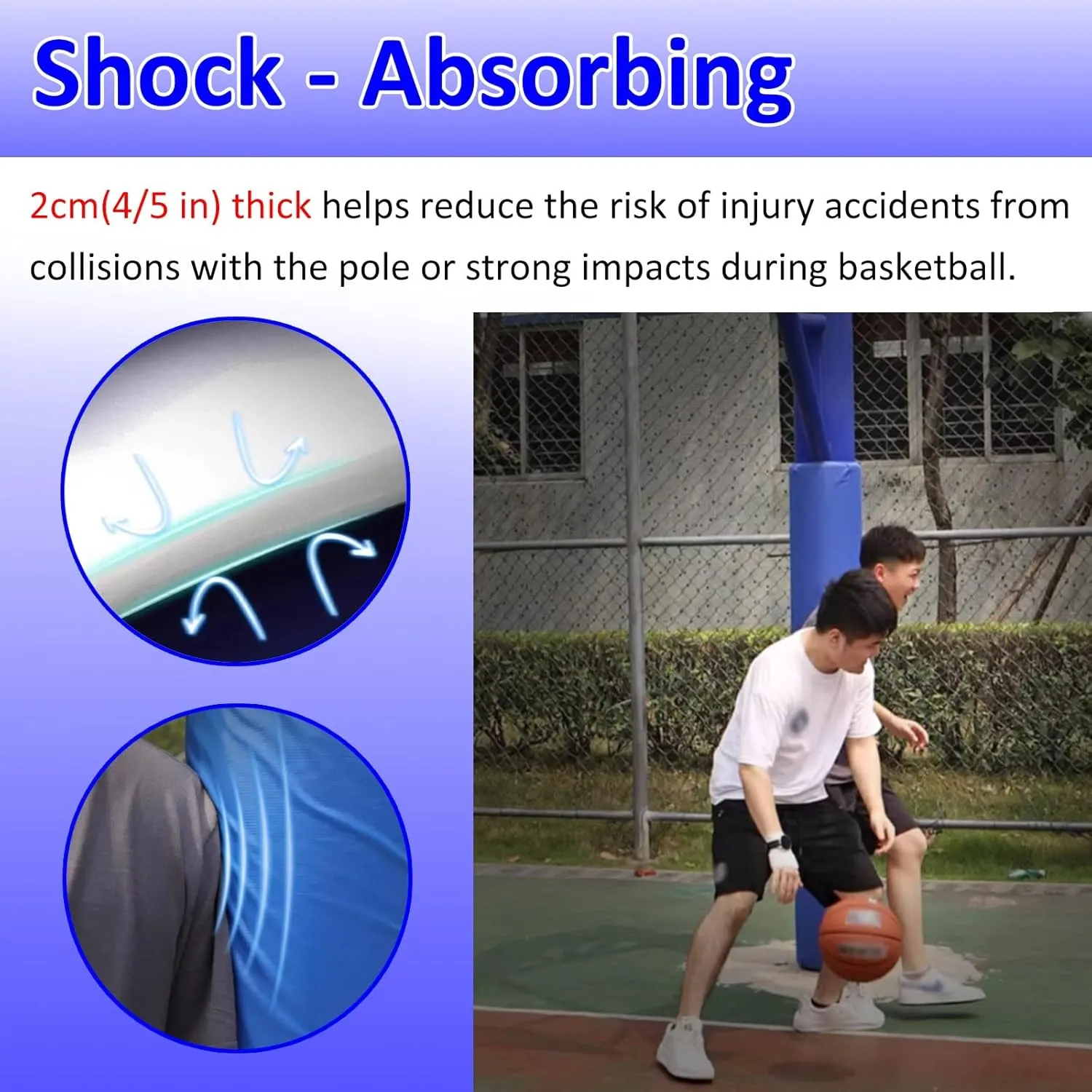 All-Weather Basketball Hoop Padding for Square Pole, Shock - Absorbing Basketball Hoop Post Pad, 3' 4' 5' 6' Padding to Wrap Around Metal Poles/Basement Post(Green,H 5ft/150cm)