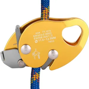 Alomejor Climbing Descender Self-Braking Stop Climbing Rope Grab Stopper Peak Gear for Mountaineering