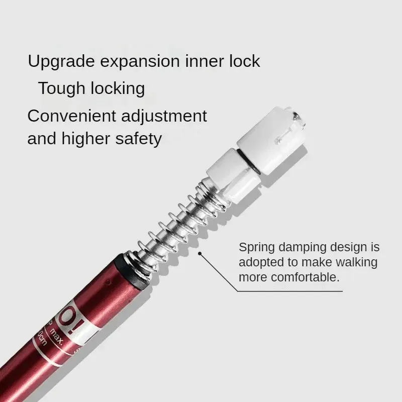 Aluminium Alloy Telescopic Hiking Poles - Ultralight Walking Cane with Shock Absorber for Trekking and Mountain Climbing