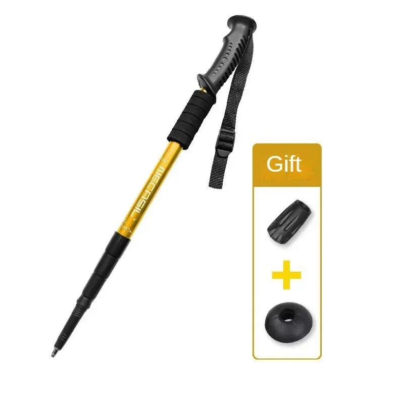 Aluminium Alloy Telescopic Hiking Poles - Ultralight Walking Cane with Shock Absorber for Trekking and Mountain Climbing