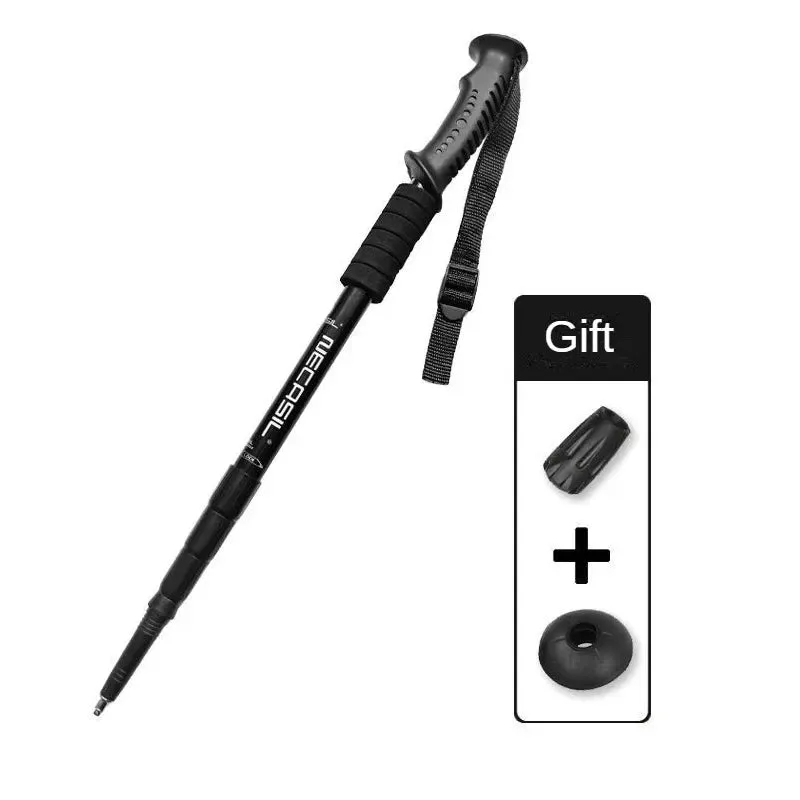 Aluminium Alloy Telescopic Hiking Poles - Ultralight Walking Cane with Shock Absorber for Trekking and Mountain Climbing