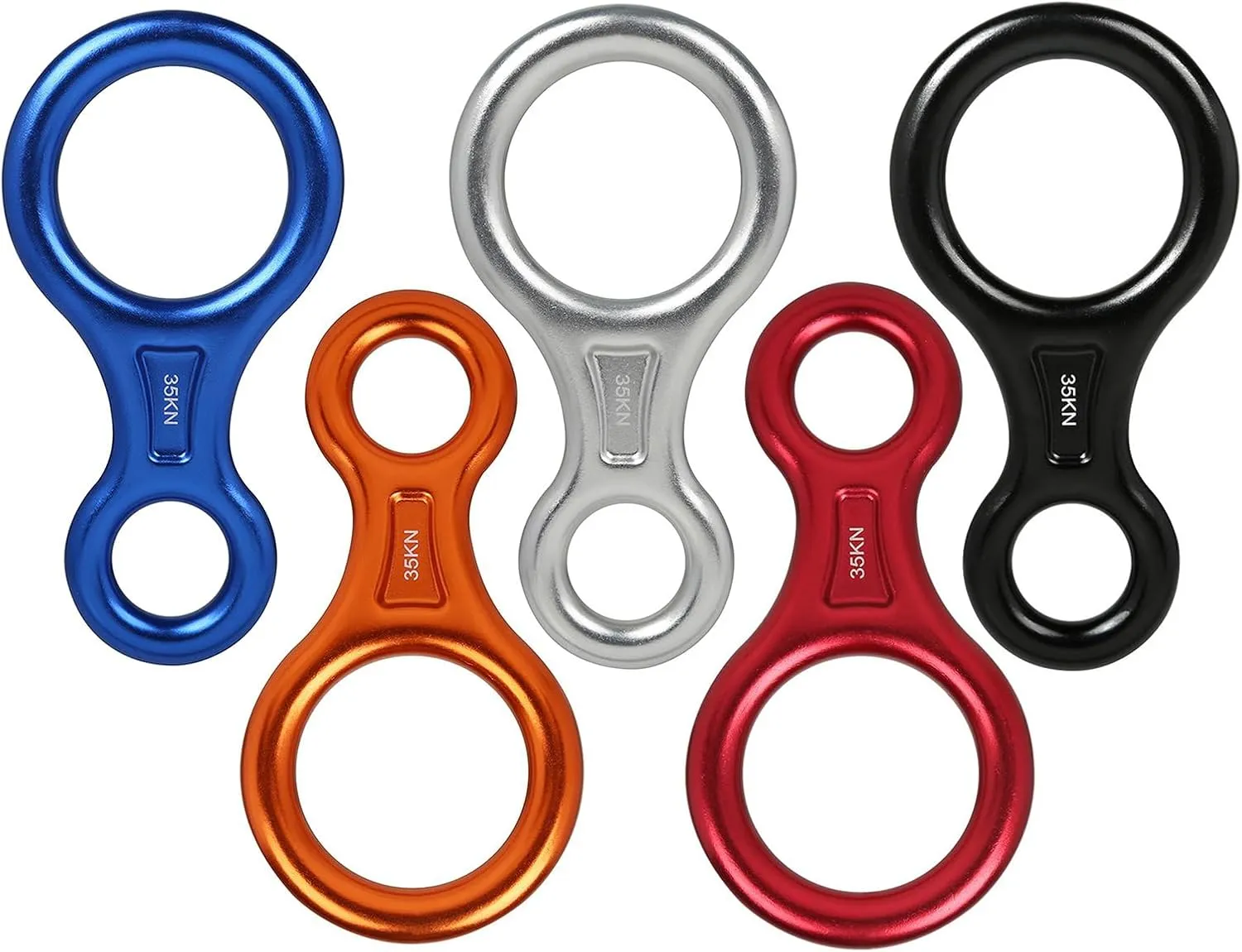 Aluminum Alloy 35KN Climbing Descender, Figure 8 Rope Device for Mountaineering, Outdoor Equipment