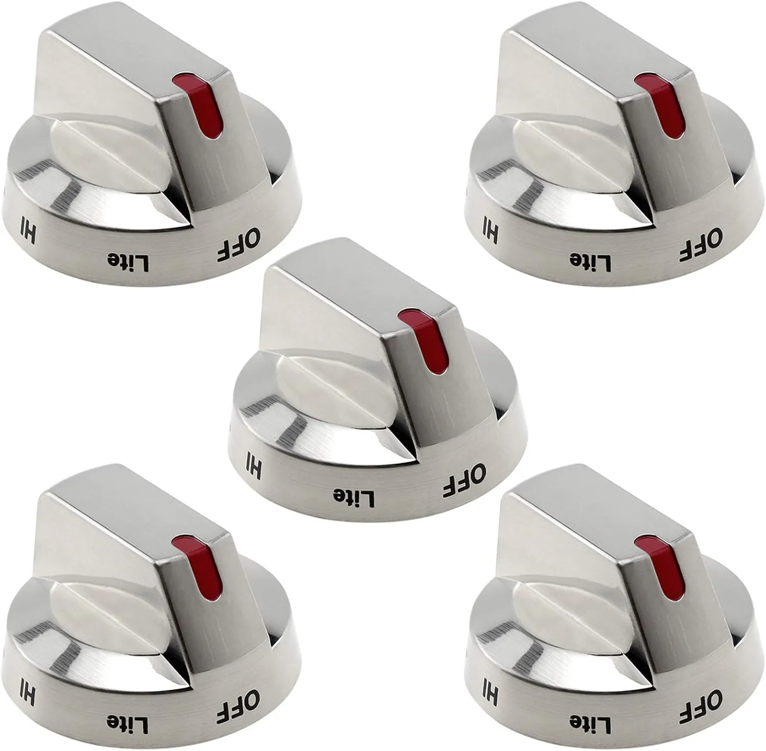 AMI PARTS DG64-00473A Gas Stove Knobs Compatible with Samsung Stove Knobs Replacement NX58F5700WS NX58K7850SS NX58H5600SS NX58J7750SS NX58H5650WS Range Burner Dial Knob(5pcs)