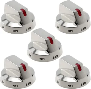 AMI PARTS DG64-00473A Gas Stove Knobs Compatible with Samsung Stove Knobs Replacement NX58F5700WS NX58K7850SS NX58H5600SS NX58J7750SS NX58H5650WS Range Burner Dial Knob(5pcs)