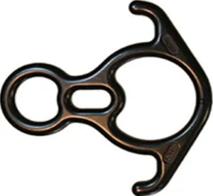 AMP Kura Figure 8 Descender with Ears (Aluminum) Black