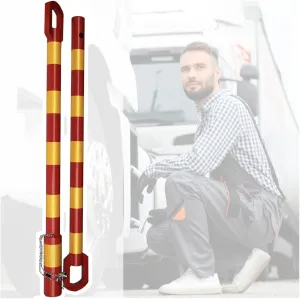 AMUFJJ 50 30 20 8 6 5 3 Tons Capacity Vehicle Steel Towing Pole Trailer Bar, Anti-Collision Tow Bar with Shock Spring for Medium Vans/Pickup Trucks(Support 50 tons)