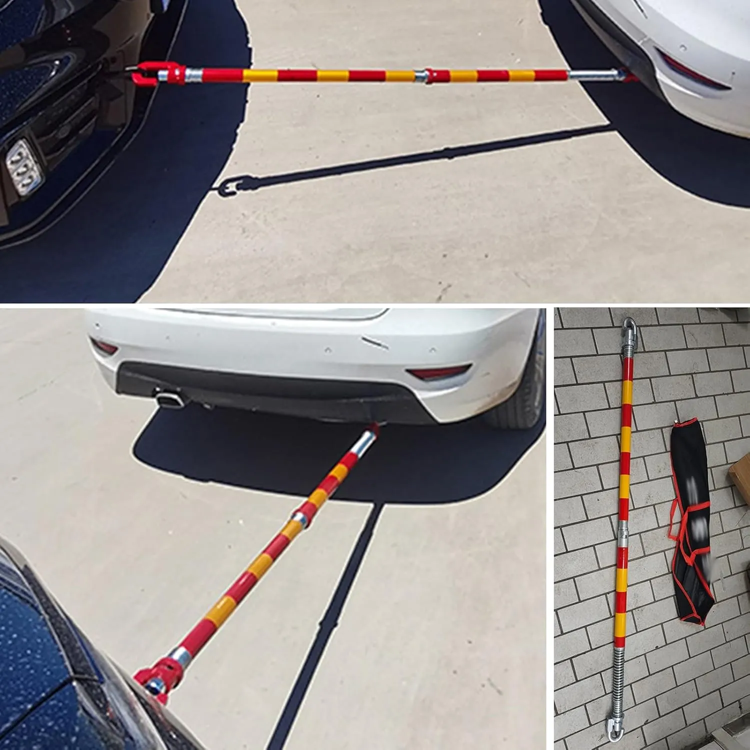 AMUFJJ 50 30 20 8 6 5 3 Tons Capacity Vehicle Steel Towing Pole Trailer Bar, Anti-Collision Tow Bar with Shock Spring for Medium Vans/Pickup Trucks(Support 50 tons)