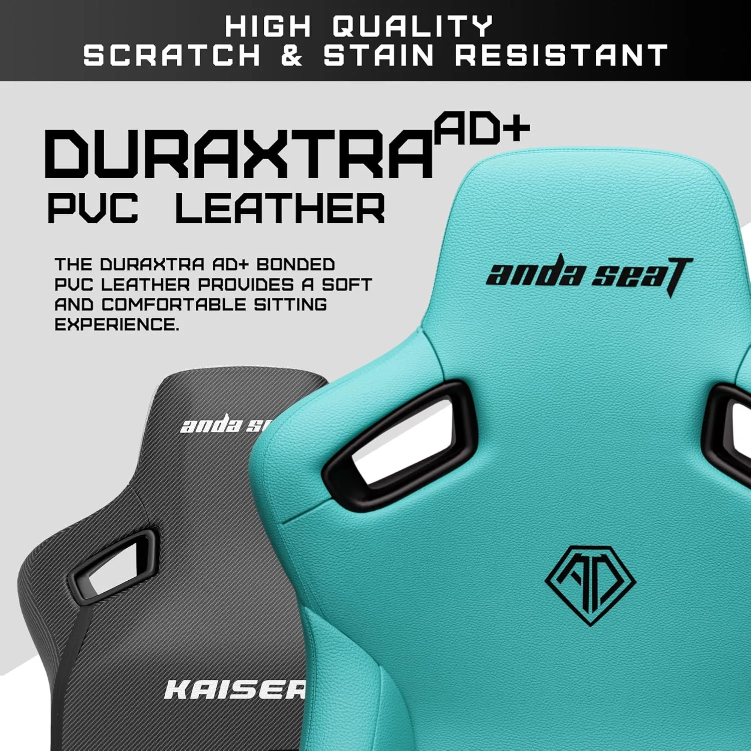 Anda Seat Kaiser 3 Large Gaming Chair for Adults - Ergonomic Green PVC Leather Gaming Seat with Lumbar Support, Comfortable Office Chair with Neck Support - Heavy Duty Wide Computer Seat