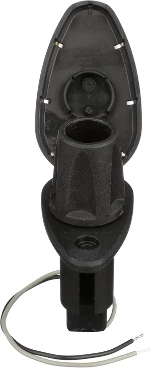 Attwood 910T2PSB-7 LightArmor™ 910R Series Teardrop Plug-in Light Base — for All-Around Pole Light, 2-Pin, Black Stainless Cover