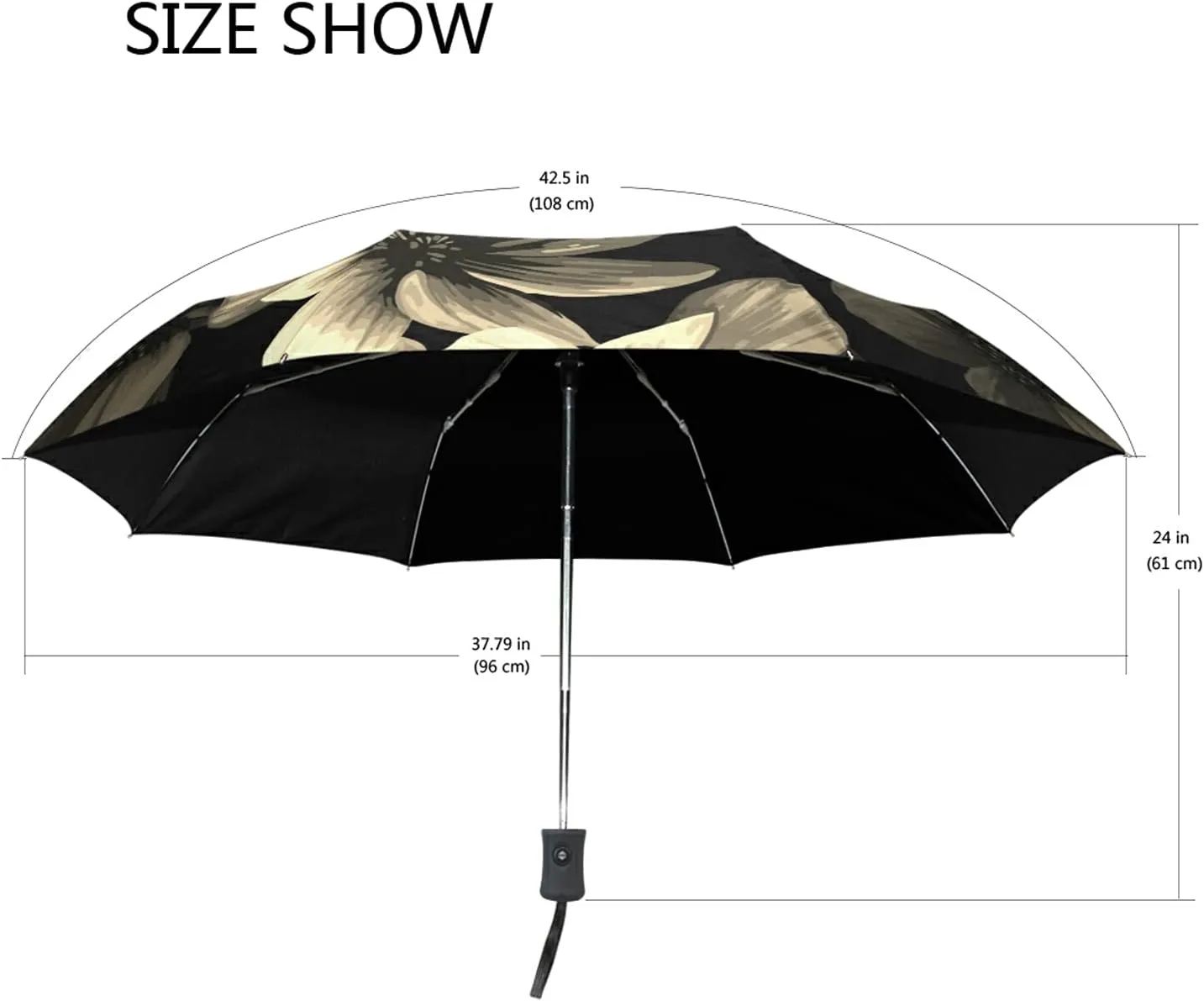 Automatic Folding Umbrella, Portable Strong Travel Rain Umbrella, Auto Open/Close Lightweight Compact Sun Anti-UV Parasol