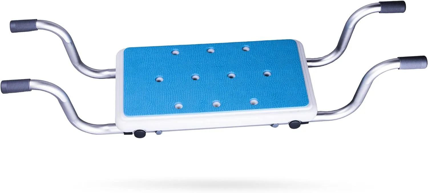 Bath Bench Seat Suspended, Bath Tub Shower Chair Heavy Duty Aluminum Alloy Bathtub Bathing Seat for Elderly, Universal Fit Length Adjustable