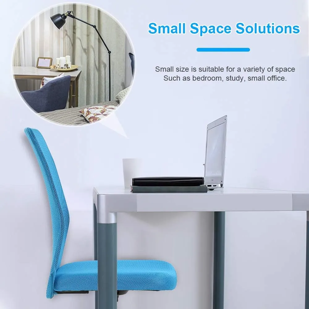 BestOffice Ergonomic Office Chair Desk Chair Mesh Computer Chair Armless Back Support Modern Executive Rolling Swivel Chair with Lumbar Support（Blue）