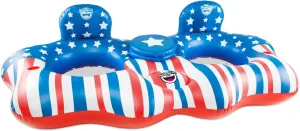 BigMouth Inc America River Tube, Inflatable Chair Float with Drink Holder, Water Toy for 4th of July - Two Seater