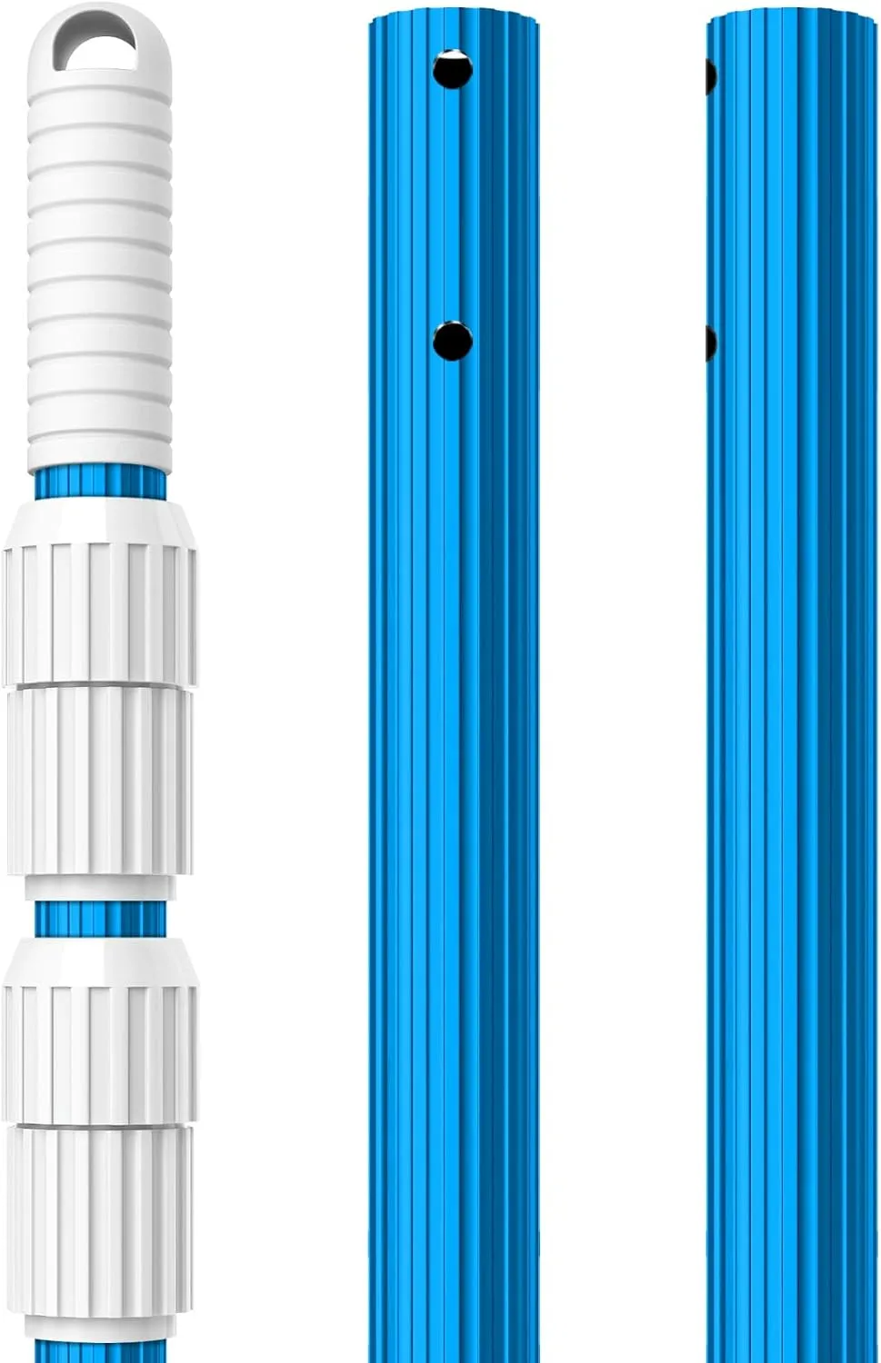BLIKA 16FT Blue Aluminum Telescopic Swimming Pool Pole, 1.30mm Thickness, Pool Pole Telescopic, Professional Pool Poles for Skimmer Net,Brush,Vacuum Head