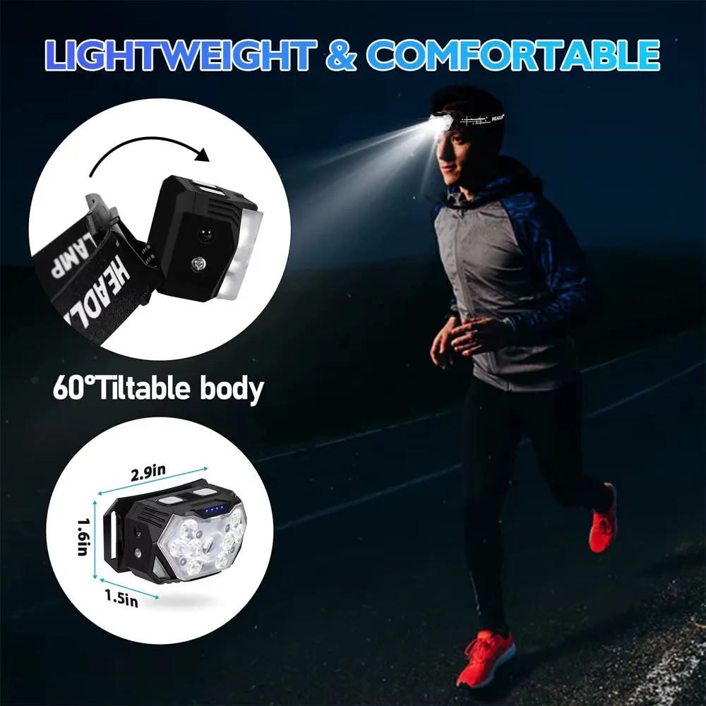 BrightMotion 9 LED Rechargeable Headlamp Flashlight