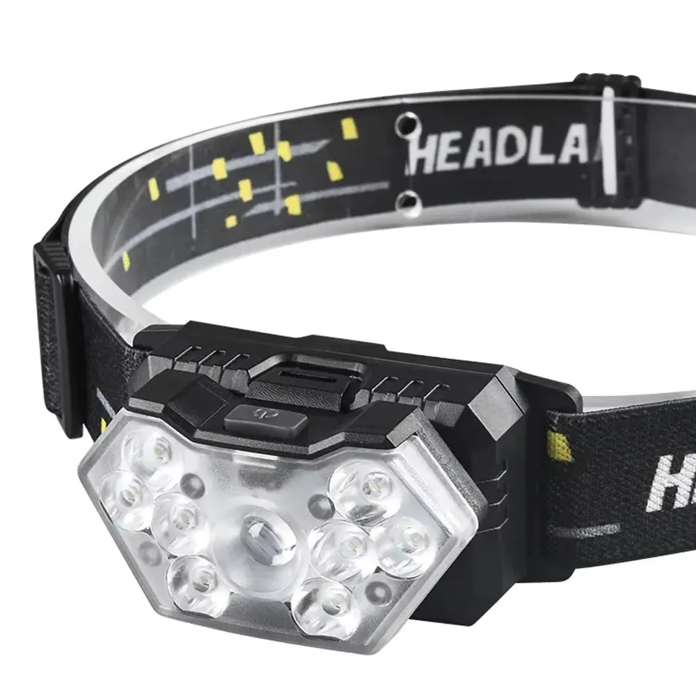 BrightMotion 9 LED Rechargeable Headlamp Flashlight